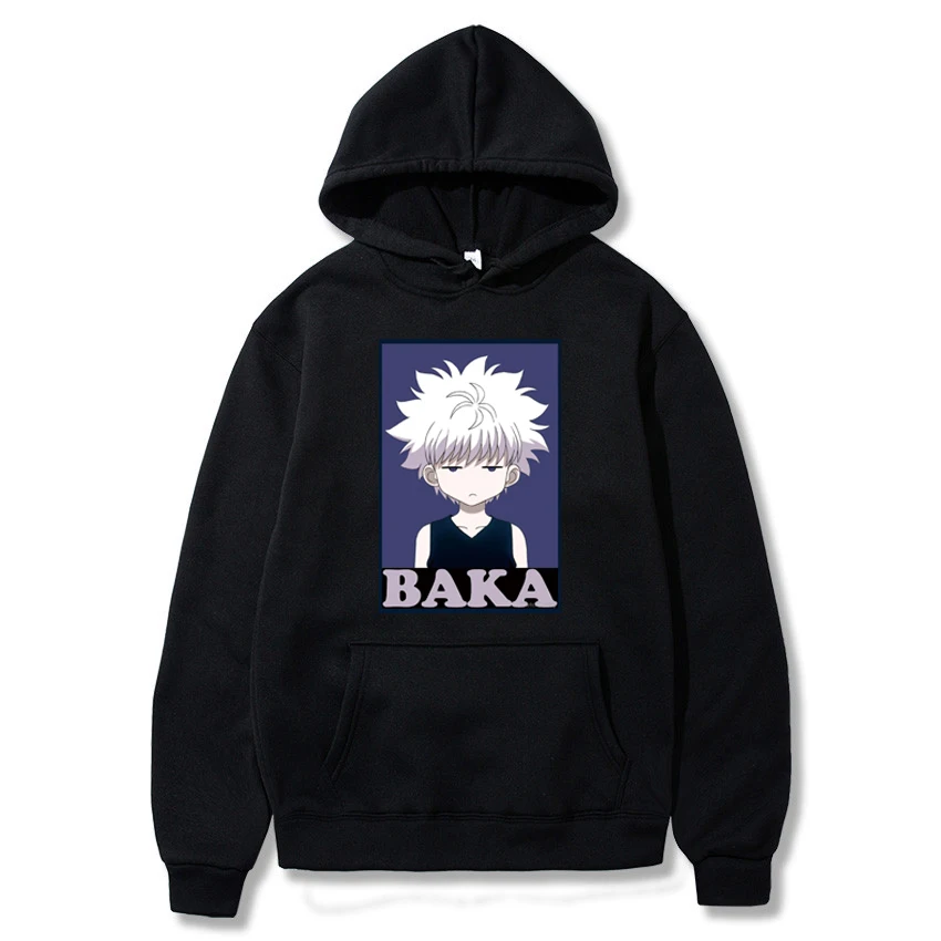 2020 Japanese Anime Hunter X Hunter Killua Baka Hoodies Men Casual Homme Fleece Pullover Hoodie 2020 Japanese Anime Hunter X Hunter Killua Baka Hoodies Men Casual Homme Fleece Pullover Hoodie