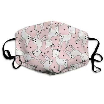 

Cute Deer Cartoon Washable Reusable Mask, Cotton Anti Dust Half Face Mouth Mask For Kids Teens Men Women With Adjustable Ear