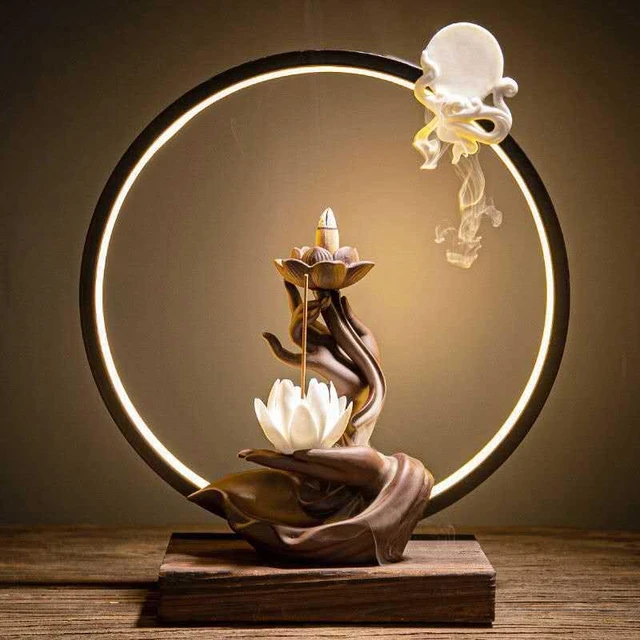 Buddha mano riflusso bruciatore di incenso cascata bruciatore di incenso  supporto di loto incensiere supporto di fragranza decorazione in ceramica  Quemador - AliExpress