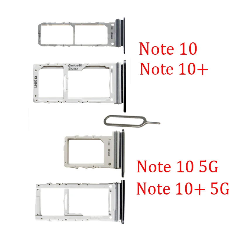 Bandeja de ranura para tarjeta SIM para Samsung Note 10 Plus, 10 + 5G, Galaxy Note 10, Chip SIM de teléfono Original, adaptador de soporte para tarjeta Micro SD