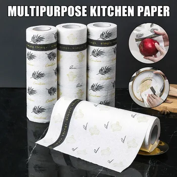 

Kitchen Paper Towel Wet Dry Use Cleaning Cloth Reusable Strong Oil-absorbing Tissue J55