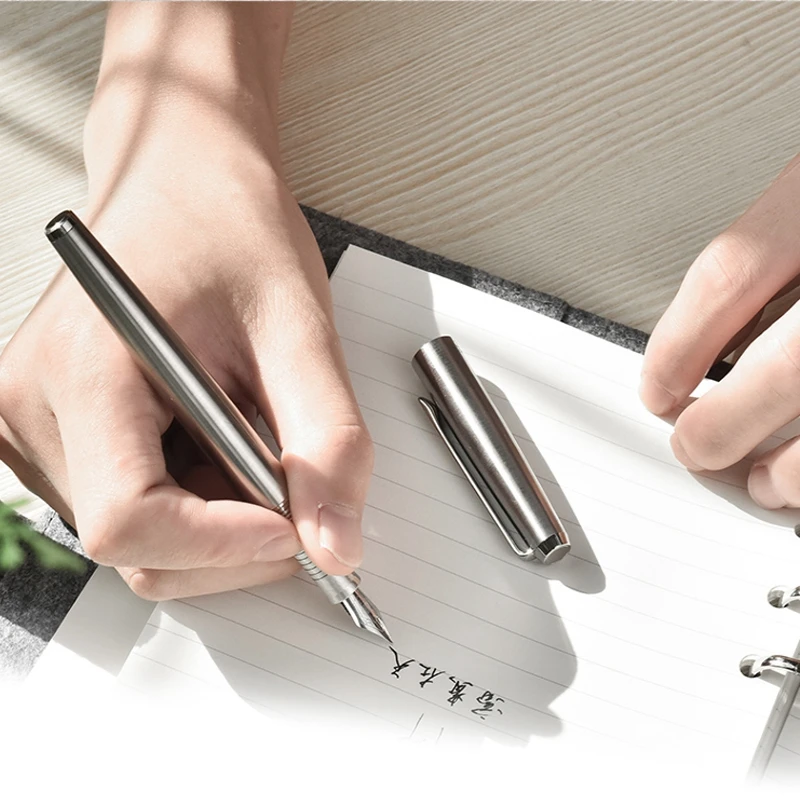 Hongdian полностью стальная авторучка EF/F изогнутое перо Srew cap 0,5 мм/0,4 мм перьевая ручка ручки для школы и офиса