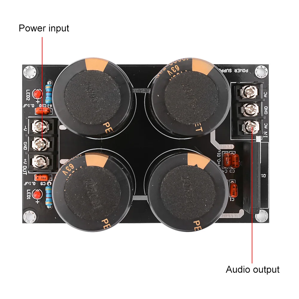 AIYIMA 50A двойной Мощность фильтра выпрямителя тока Питание доска усилитель, выпрямитель с алюминиевой крышкой, 63В 10000 мкФ Питание доска Сделай Сам спикер усилитель