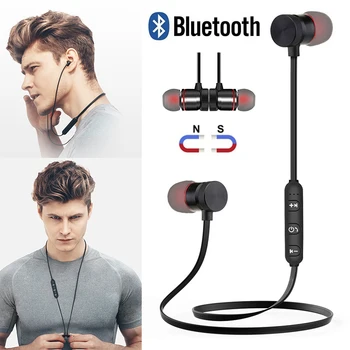 

1pcs Fashion M9 Magnetic Bluetooth Headset Wireless In-Ear Noise Reduction Earphone With Microphone Sweat Proof Stereo Headset