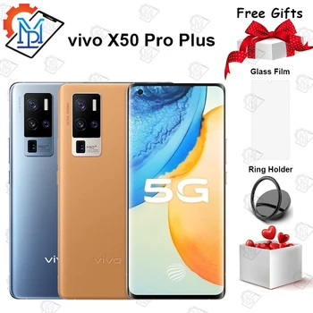 Перейти на Алиэкспресс и купить Оригинальный официальный VIVO X50 Pro Plus 5G мобильный телефон 6,56 дюйм120 Гц AOMLED 8G + 128G Snapdragon 865 Android 10 50MP камера смартфон