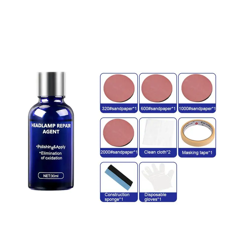 

30ML Car Headlight Repair polish Coating Repair Kit Oxidation Rearview Coating Headlight Polishing Anti-scratch Liquid With Box
