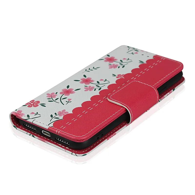 С модным цветочным рисунком; Прочные телефонные чехлы для iPhone X Case-кошелек из ПУ/кожи с откидной крышкой для iPhone XS крышка с барсетка на ремне