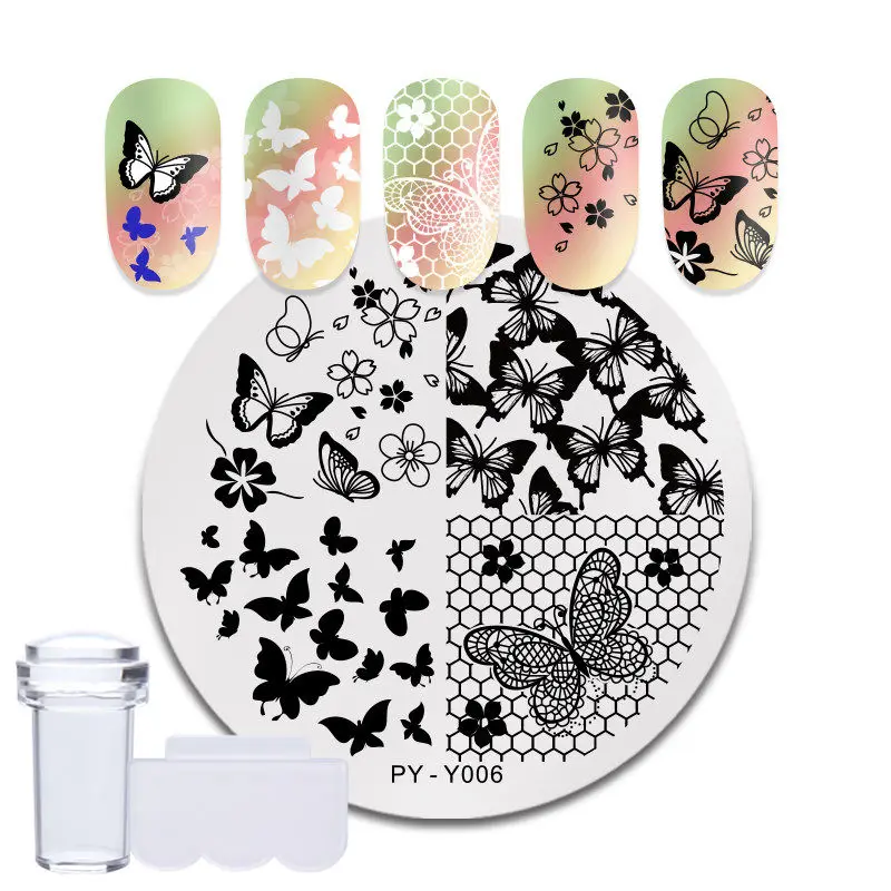 PICT You Christmas Plate Nail Stamping Plates Snowman Santa Claus Nail Art Image Plate Stencil Stainless Steel Nail Design - Цвет: Set6