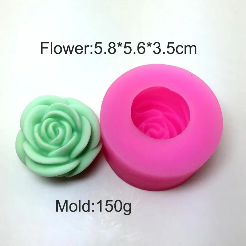 Роза ароматическая свеча формы цветок штукатурка силиконовые формы для украшения автомобиля ручной работы форма для мыла свеч - Цвет: 1