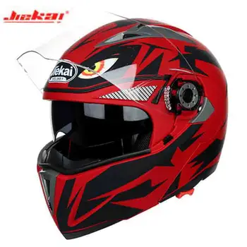 

2019 New arrive Eagle eye red Motorcycle Knight safety helmet JIEKAI Flip up Motorcycle Helmets Double lens Motorbike helmet