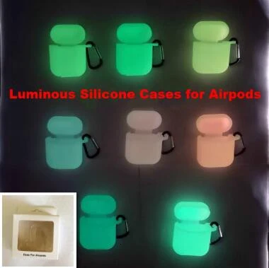 DHL для Apple Airpods светящийся защитный чехол из ТПУ силикона Bluetooth наушники зарядная коробка защитные чехлы аксессуары для кожи - Цвет: 50 Sets with Boxes