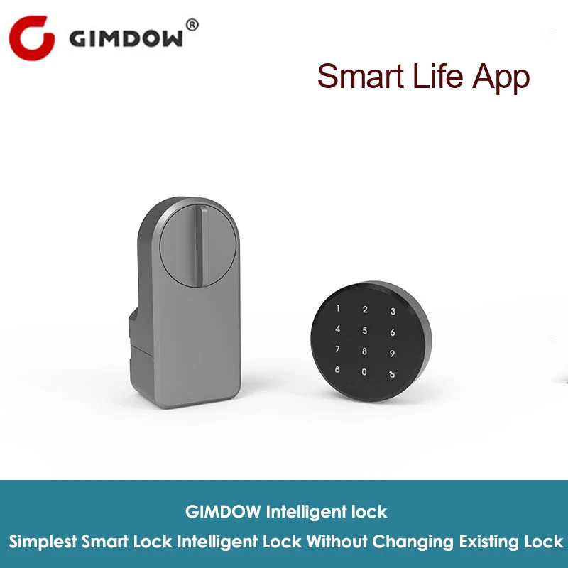 GIMDOW-cerradura inteligente con contraseña Digital, pegatina de instalación con Bluetooth, aplicación Tuya, Puerta Abierta