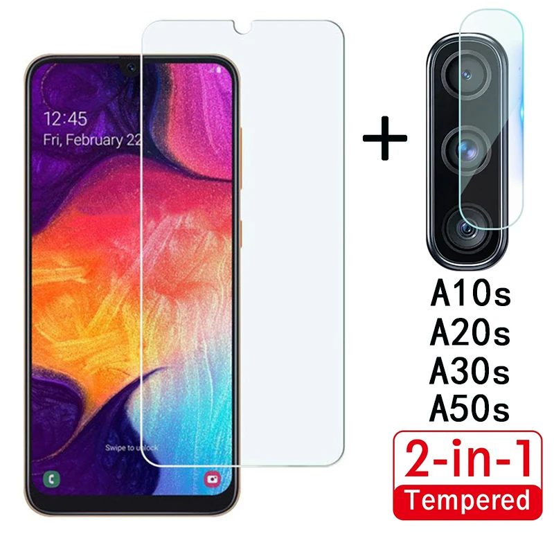 2 в 1 Защитная пленка для объектива класс защиты экрана Samsung Galaxy A10s A20s A30s A50s
