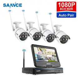 SANNCE 8CH 1080P wifi система безопасности видео с 10,1 дюймовым ЖК-экраном 2MP H.264 + NVR с 4 шт. 2MP наружная защищенная от внешних воздействий ip-камера