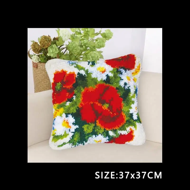 Сделай Сам крючок с защелкой подушка с защелкой Набор сделай сам Klink Haak Kleed Bloemen Smyrna Knooppakket вышивка крестиком подушки вышивка - Цвет: Transparent