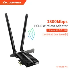 Adaptateur sans fil wi fi 6 1800Mbps PCI E, puce MT7921, BT 5.2, carte réseau pci express, antenne CF AX180pro pour Win 10/11 