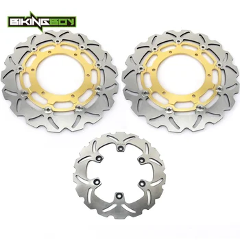 

BIKINGBOY For YAMAHA YZF R7 1999 2000 2001 99 00 01 OW02 Round / Wavy Full Sets Front Rear Brake Discs Disks Rotors