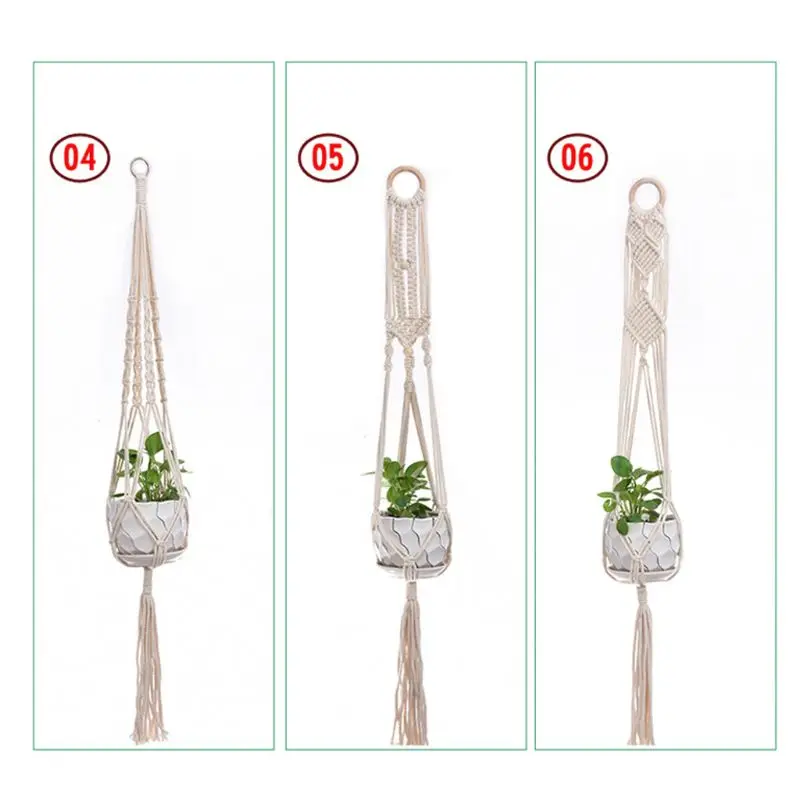 

3pcs/set Macrame Plant Hanger Indoor Outdoor Hanging Basket Flower Pots Rope Net