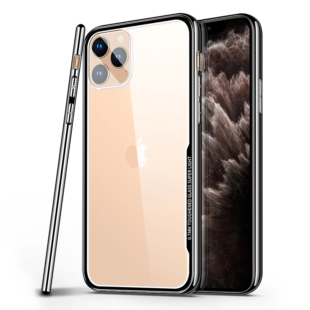 KISSCASE чехол из закаленного стекла для телефона для iPhone 11 Pro Max чехол XS MAX XR X 10 8 7 Plus чехол с гальваническим покрытием Capa Fundas Coque