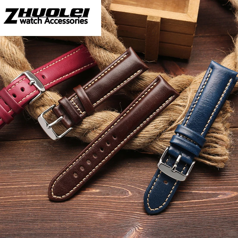 Высококачественный ремешок для часов с зеленым водяным привидением, поднос из коровьей кожи, мужской ремешок для часов, 18 мм, 20 мм, 21 мм, 22 мм, коврик ручной работы, браслет