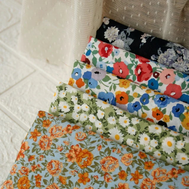 Cotton Fabrics - 100% Cotton Fabrics Sewing Clothes Floral Printed  Patchwork Diy - Aliexpress