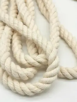 

craft cotton cord- 10mm 3 strands natural white twist rope for macrame DIY art project home decoration