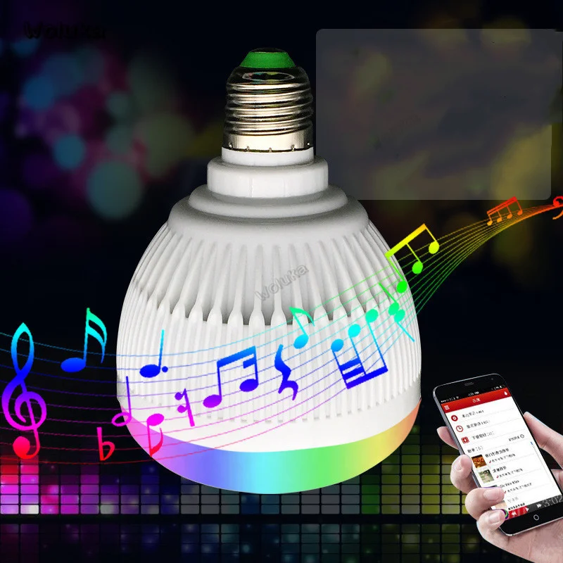 RGBW LED E27 85-265 в Беспроводная Bluetooth Смарт-лампа звуковая колонка музыка проигрывание