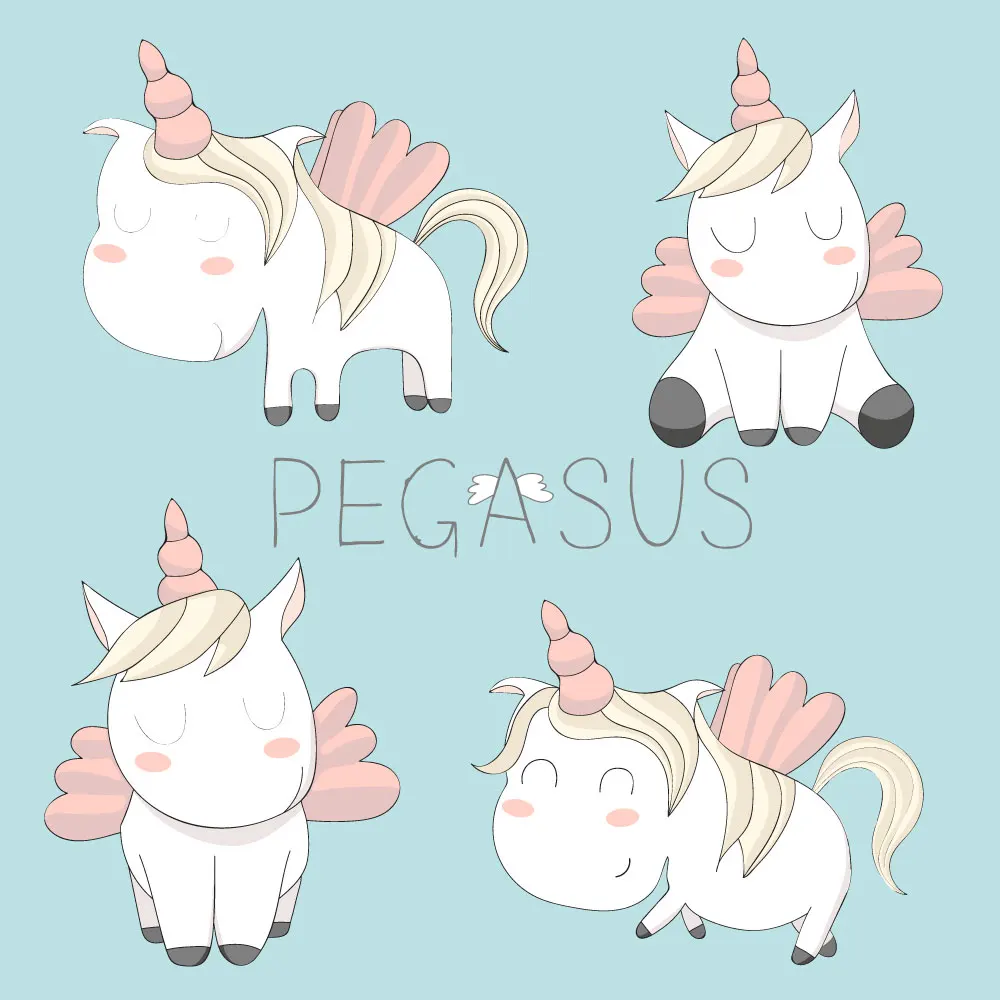 

AZSG Cartoon Lovely Unicorn Pegasus Clear Stamps For DIY Scrapbooking/Card Making/Album Decorative Silicone Stamp Crafts