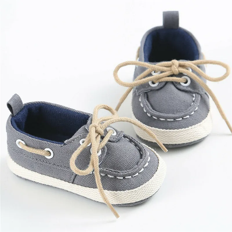 Newborn Girl Boy Casual Denim Shoes Soft Sole Toddler Infant Solid Lace Up Shoes Prewalker Sneaker