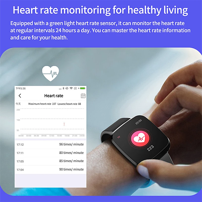 Eseed P3 Smart watch men IP68 waterproof 30 days long standby 1.3inch screen heart rete blood pressure for android ios
