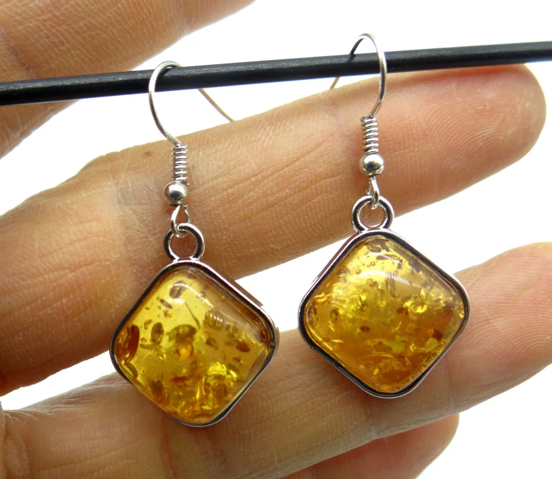 TEARDROP GOLDEN HONEY Amber Water droplets earring pendant Jewelry making dangle earrings drop earrings pendant earrings long earrings dome teardrop earrings