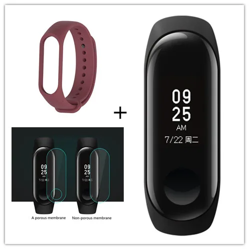 Xiao mi Band 3 mi band 3 фитнес-трекер пульсометр 0,78 ''OLED дисплей Bluetooth 4,2 для Android IOS - Цвет: Wine red