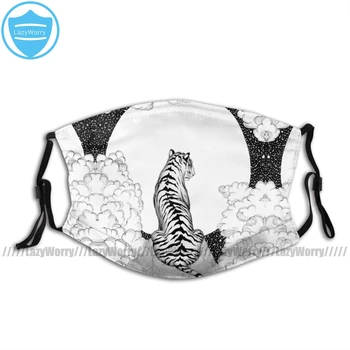 

Tiger Mouth Face Mask Tiger Moon Facial Mask Fashion Cool with 2 Filters for Adult