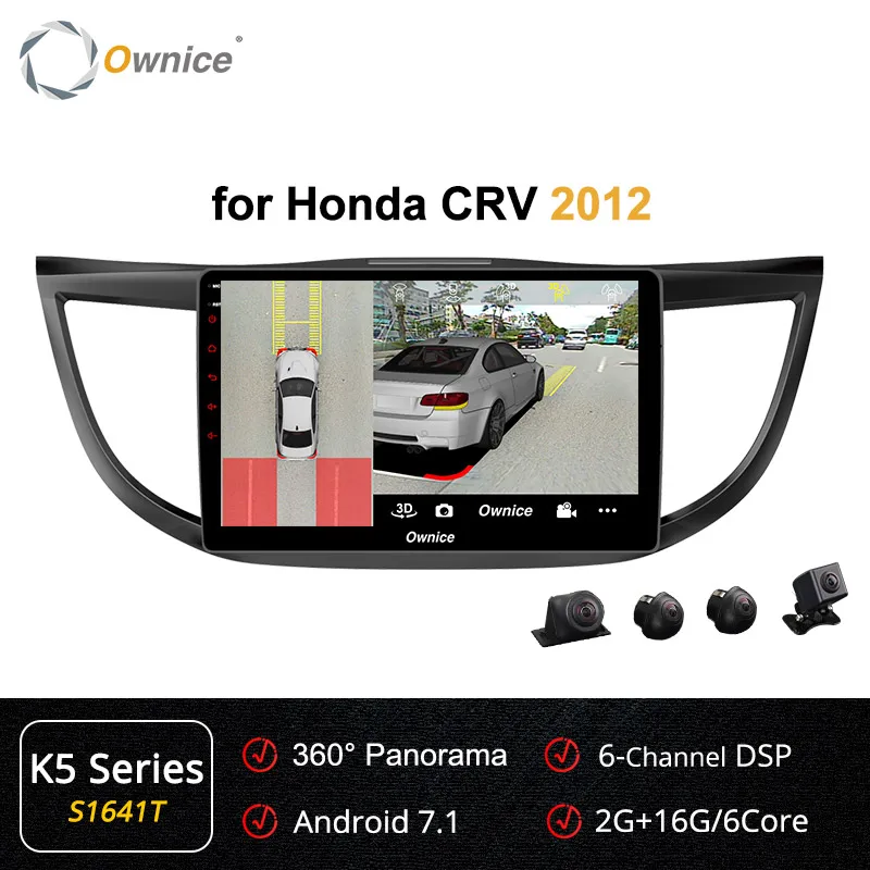 Ownice K3 K5 K6 10," 2Din Android 9,0 Octa 8 ядерный для HONDA CRV 2012 2013 автомобильный Радио DVD gps DSP 4G LTE SPDIF - Цвет: S1641 K5