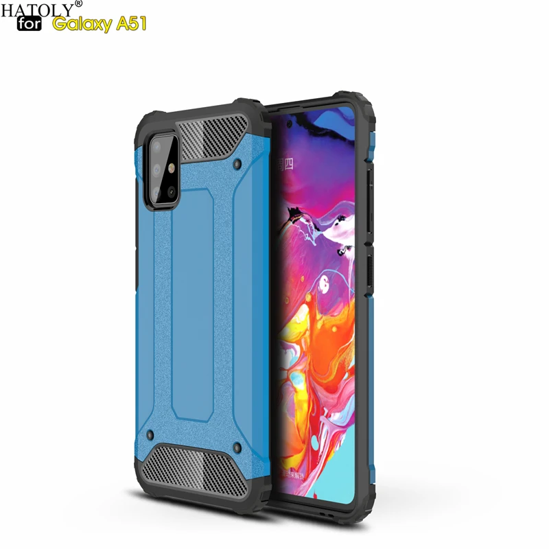 HATOLY для Coque samsung Galaxy A51 чехол, тяжелый бронированный тонкий жесткий резиновый прочная крышка, силиконовый чехол для телефона samsung A51 A515F/DS