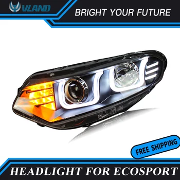

Car Head Lamp for Ford Ecosport Headlights 2013-2016 LED Headlights Angel eye led DRL front light Bi-Xenon Lens xenon