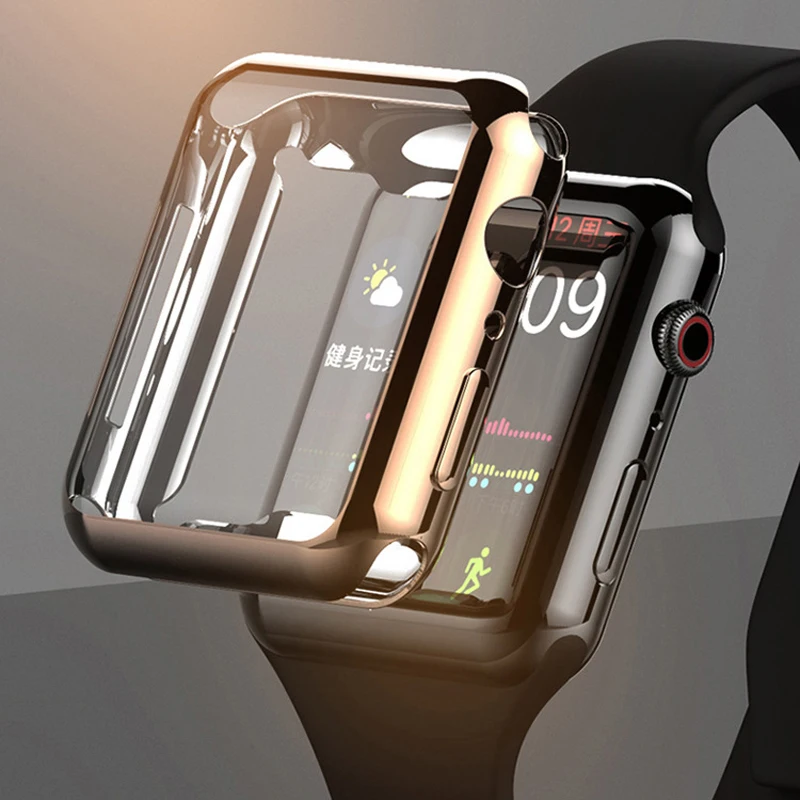 Тонкий чехол для Apple Watch 360, чехол для 5, 4, 3, 2, 1, 42 мм, 38 мм, мягкая прозрачная защитная пленка из ТПУ для iWatch 5, 44, 40 мм, аксессуары