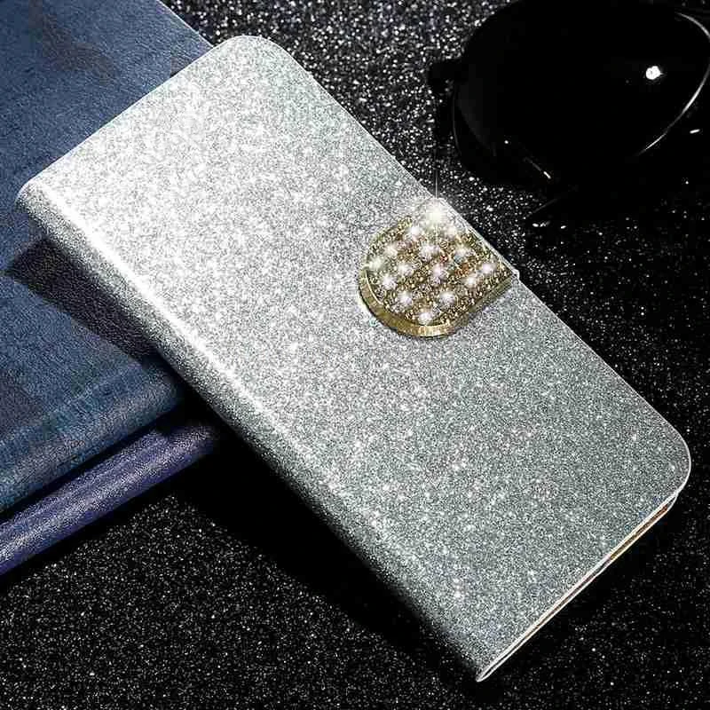 Honor 7A чехол на Honor 7A DUA-L22 чехол силиконовый 5,45 кожаный флип-чехол для телефона для huawei Honor 7A 7 в России Honor 7A чехол - Цвет: Silver with Diamond