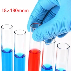 100pcs flat mouth test tube 18*180mm,Outer diameter 18mm,Full length 180mm,High borosilicate glass round bottom test tube