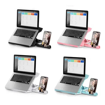 

Besegad Laptop Cooling Stand 8 Level Adjustable 360 Degree Rotating Folding Bracket with Phone Holder for Notebook Computer