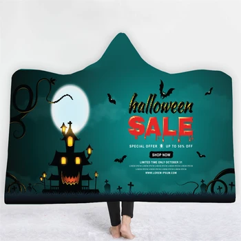 

Hoodie Blanket Digital Print Blanket Halloween Cloak Thick Double Layer 3D Printed Pattern Cloak Magic Siesta Wear Dropshipping