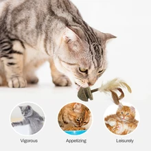Cheap Catnip Toys Soft Feather Cat Toy Ball Treats Interactive Kitten Toys Gato Cat Toys Molar Teething Toy Pet Cat Supplies