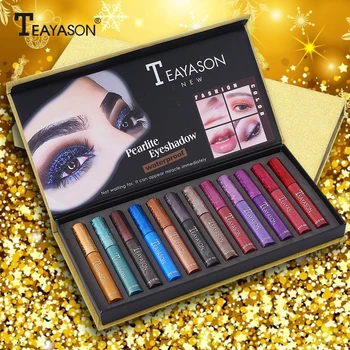 

12PCS Waterproof Eye Gloss Makeup Set Long Lasting Metallic Glitter Eyeliner
