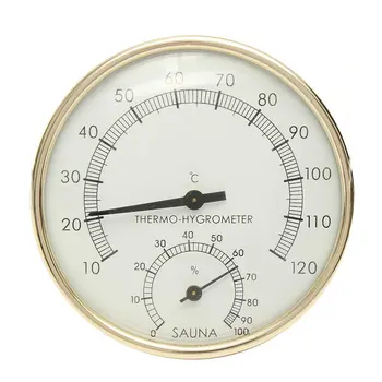 

Sauna Thermometer Metal Dial Hygrometer Humidity Temperature Measurement Meter Indoor Room Accessory