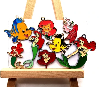

Lot 30pcs Cartoon Ariel princess fish Metal Charms Jewelry Making Pendants Earrings