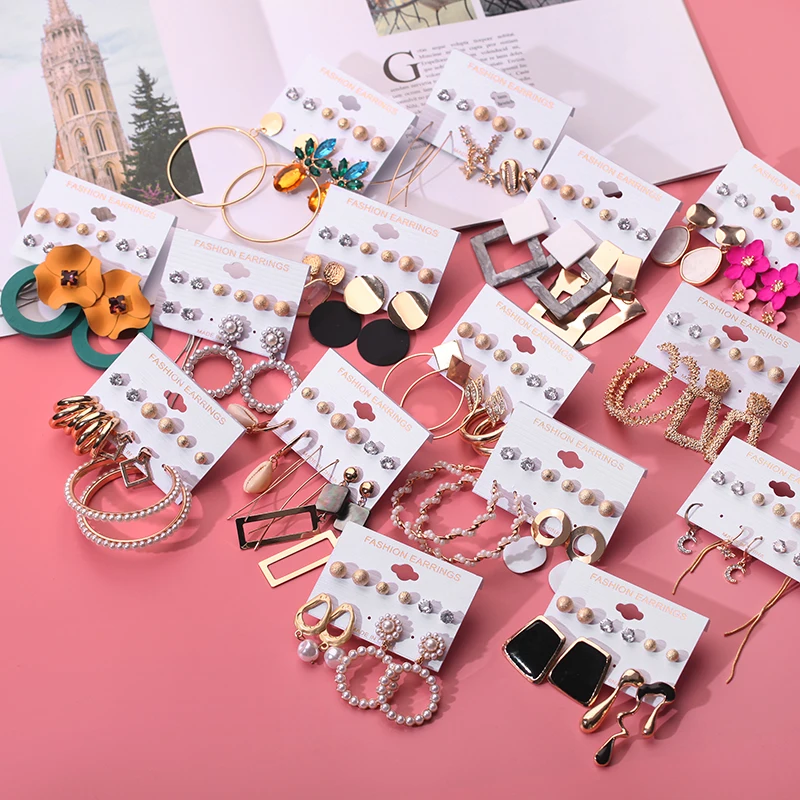 Acrylic Earrings Tassel Geometric Fashion Jewelry Pearl Women Bohemian for Big DIY