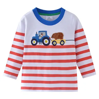 

Jumping meters Baby Applique T shirts Cotton Long Sleeve Boys Girls Clothes Cute Penguin Kids T shirts Autumn Spring Clothing