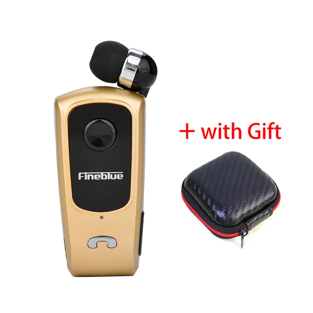 FINEBLUE F920 беспроводные наушники Bluetooth Handsfree наушники гарнитура звонки напоминают вибратор носить пульт на прищепке для телефона с микрофоном - Цвет: Gold no box