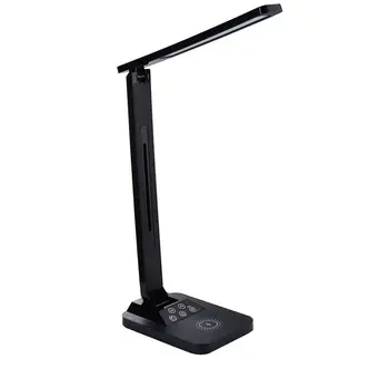 

HLZS-7W Desk Lamp With 10W Wireless Charger & Usb Charger 7 Brightness 5 Color Adjustable Table Lamp For Office Bedroom Or Dorm
