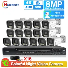 

16CH DVR Surveillance Video HD 8MP AHD CCTV Camera System Outdoor Wateproor Color Night Vision Bullet Security Camera Kit 4K